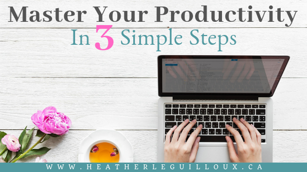 If you are looking for ways to be more productive and actually get those tasks on your to-do list done.. this article is for you! We'll explore three simple steps you can take to get your productivity on point so you can more easily achieve your goals. #organization #productivity #simplesteps